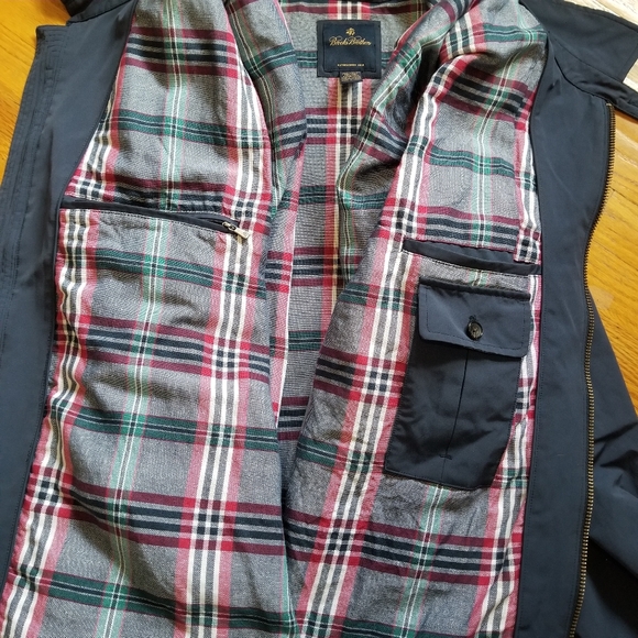 Brooks Brothers Full Zip Cotton 2XL Collared Navy Plaid Jacket  Lined - Picture 9 of 13